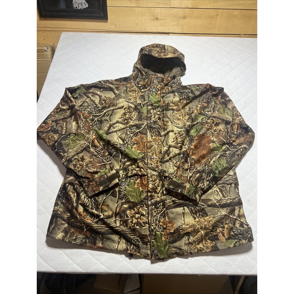 Cabela's Camo Jacket Coat Mens XL Seclusion 3D Lined Hooded Hunting Canvas